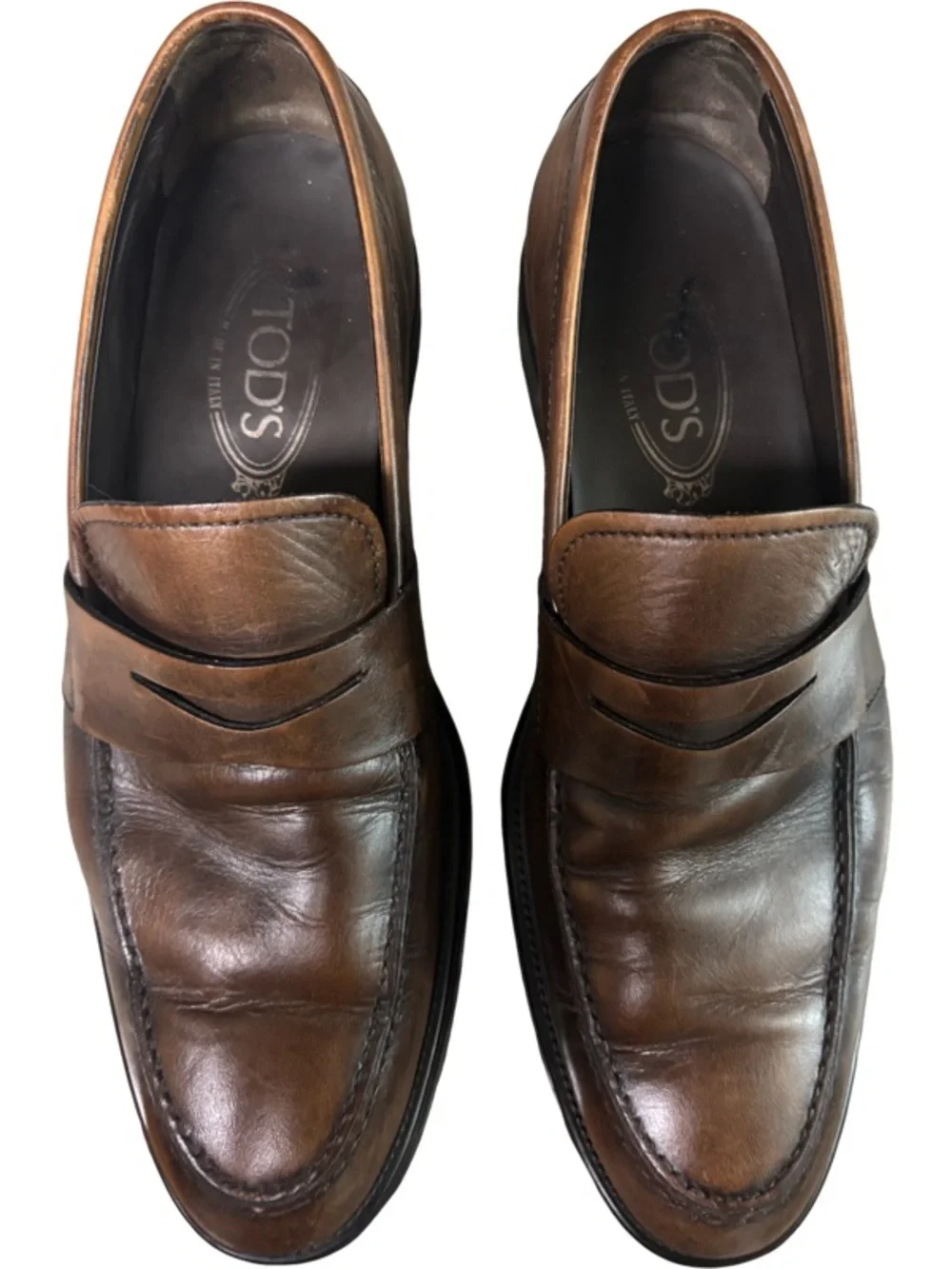 Tod's Mens Penny Loafers Brown Size 7.5 Uk = US SIZE 9